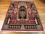 SIL1080 4X5 PERSIAN PICTORIAL QUOM RUG