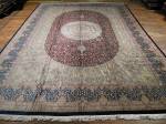 SIL1097 10X14 PERSIAN GONBAD QUOM RUG