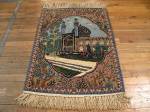 SIL1103 3X3 PERSIAN PICTORIAL ISFAHAN RUG