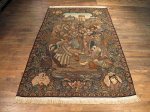 SIL203 6X9 FINE ANTIQUE PERSIAN PICTORIAL TABRIZ RUG